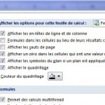 Fenêtre des options avancées d'Excel